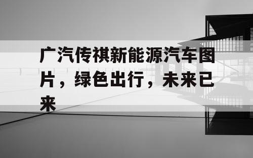 广汽传祺新能源汽车图片,绿色出行,未来已来 广汽传祺新能源汽车图片,绿色出行,未来已来