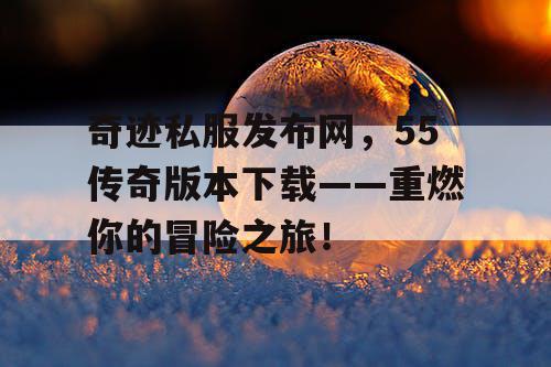 奇迹私服发布网，55传奇版本下载——重燃你的冒险之旅！
