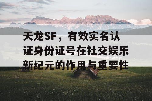 天龙SF,有效实名认证身份证号在社交娱乐新纪元的作用与重要性 天龙SF,有效实名认证身份证号在社交娱乐新纪元的作用与重要性