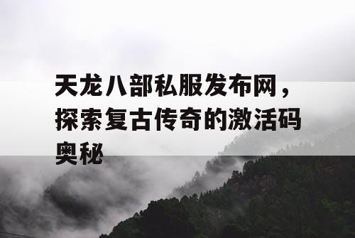 天龙八部私服发布网，探索复古传奇的激活码奥秘