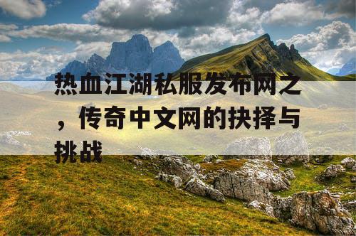 热血江湖私服发布网之,传奇中文网的抉择与挑战 热血江湖私服发布网之,传奇中文网的抉择与挑战