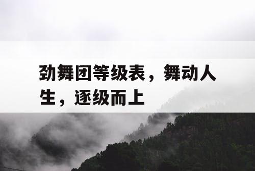 劲舞团等级表,舞动人生,逐级而上 劲舞团等级表,舞动人生,逐级而上