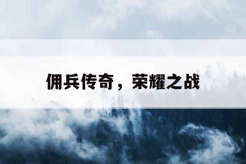 佣兵传奇,荣耀之战 佣兵传奇,荣耀之战