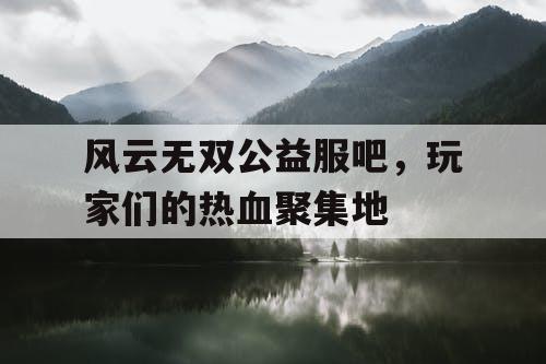 风云无双公益服吧,玩家们的热血聚集地 风云无双公益服吧,玩家们的热血聚集地