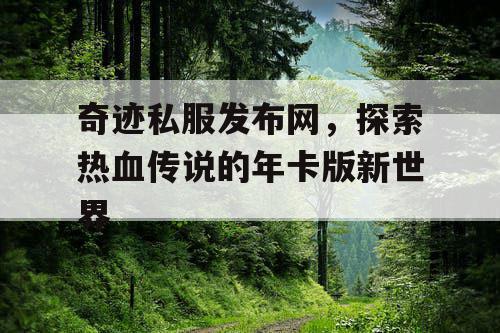 奇迹私服发布网,探索热血传说的年卡版新世界 奇迹私服发布网,探索热血传说的年卡版新世界