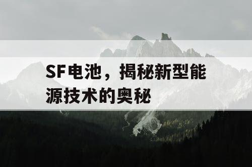 SF电池,揭秘新型能源技术的奥秘 SF电池,揭秘新型能源技术的奥秘