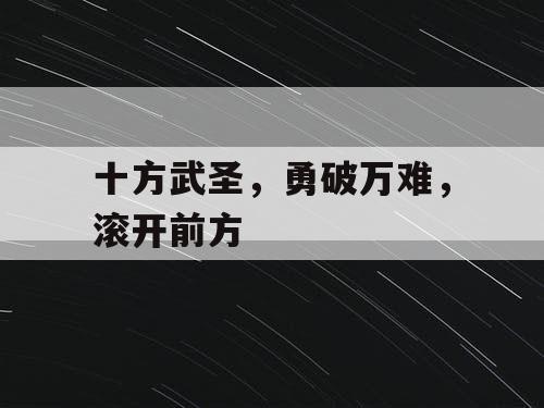 十方武圣,勇破万难,滚开前方 十方武圣,勇破万难,滚开前方
