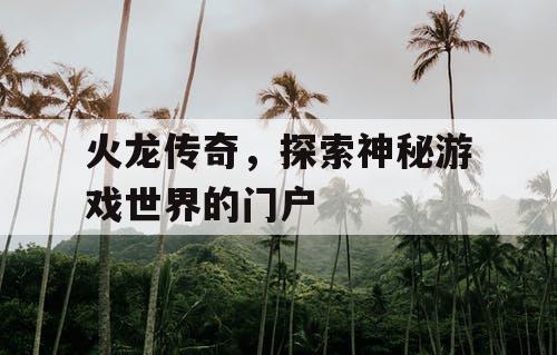 火龙传奇,探索神秘游戏世界的门户 火龙传奇,探索神秘游戏世界的门户