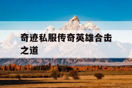 奇迹私服传奇英雄合击之道 奇迹私服传奇英雄合击之道