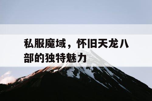 私服魔域,怀旧天龙八部的独特魅力 私服魔域,怀旧天龙八部的独特魅力