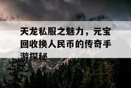 天龙私服之魅力,元宝回收换人民币的传奇手游探秘 天龙私服之魅力,元宝回收换人民币的传奇手游探秘