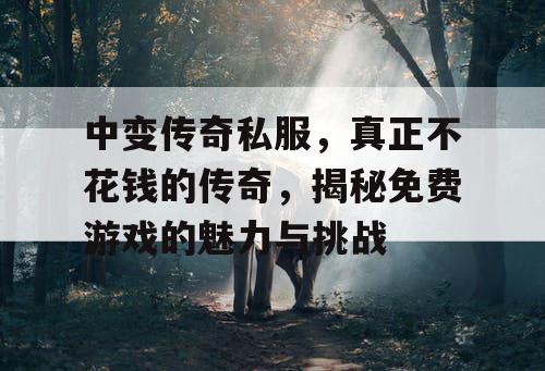 中变传奇私服，真正不花钱的传奇，揭秘免费游戏的魅力与挑战