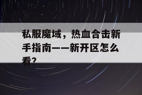 私服魔域,热血合击新手指南——新开区怎么看? 私服魔域,热血合击新手指南——新开区怎么看?