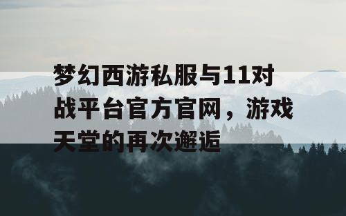 梦幻西游私服与11对战平台官方官网,游戏天堂的再次邂逅 梦幻西游私服与11对战平台官方官网,游戏天堂的再次邂逅