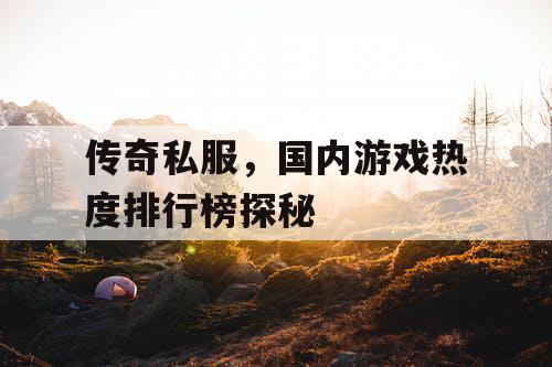 传奇私服,国内游戏热度排行榜探秘 传奇私服,国内游戏热度排行榜探秘
