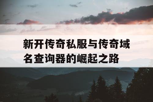 新开传奇私服与传奇域名查询器的崛起之路 新开传奇私服与传奇域名查询器的崛起之路