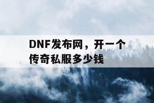 DNF发布网,开一个传奇私服多少钱 DNF发布网,开一个传奇私服多少钱