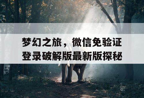 梦幻之旅，微信免验证登录破解版最新版探秘