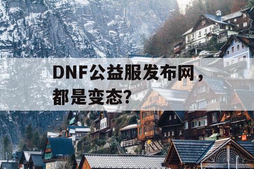 DNF公益服发布网,都是变态? DNF公益服发布网,都是变态?