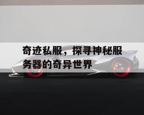 奇迹私服，探寻神秘服务器的奇异世界