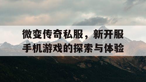 微变传奇私服，新开服手机游戏的探索与体验
