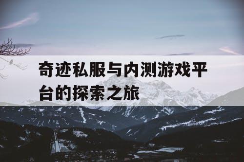 奇迹私服与内测游戏平台的探索之旅