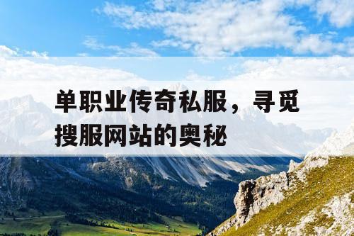 单职业传奇私服,寻觅搜服网站的奥秘 单职业传奇私服,寻觅搜服网站的奥秘