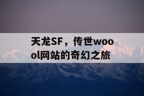 天龙SF,传世woool网站的奇幻之旅 天龙SF,传世woool网站的奇幻之旅