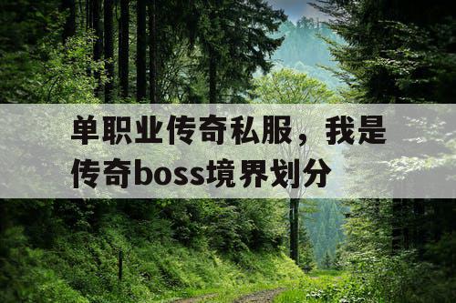 单职业传奇私服,我是传奇boss境界划分 单职业传奇私服,我是传奇boss境界划分