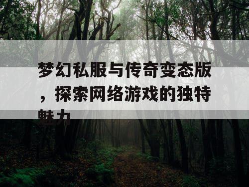 梦幻私服与传奇变态版,探索网络游戏的独特魅力 梦幻私服与传奇变态版,探索网络游戏的独特魅力