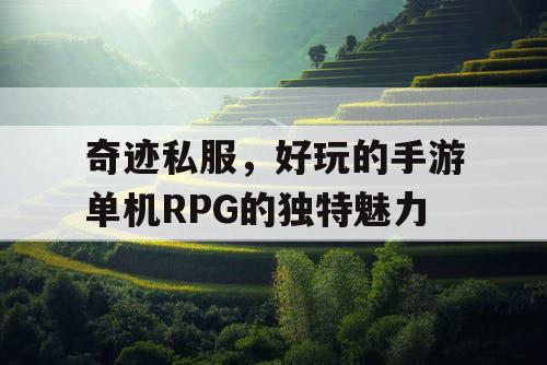 奇迹私服，好玩的手游单机RPG的独特魅力