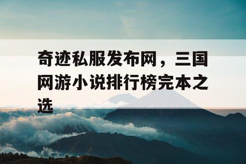 奇迹私服发布网，三国网游小说排行榜完本之选
