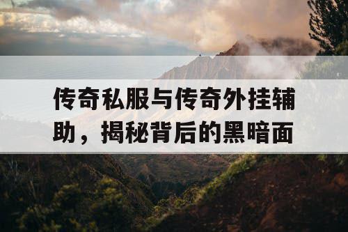 传奇私服与传奇外挂辅助，揭秘背后的黑暗面