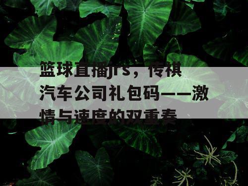 篮球直播jrs,传祺汽车公司礼包码——激情与速度的双重奏 篮球直播jrs,传祺汽车公司礼包码——激情与速度的双重奏