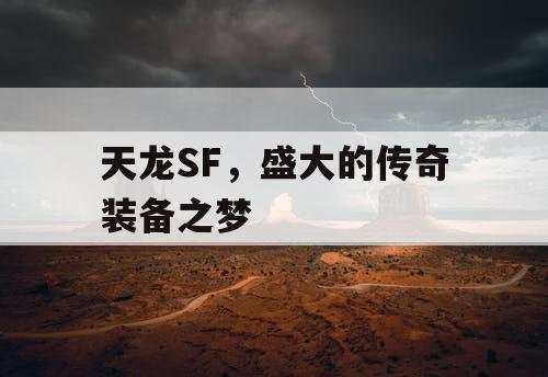 天龙SF,盛大的传奇装备之梦 天龙SF,盛大的传奇装备之梦