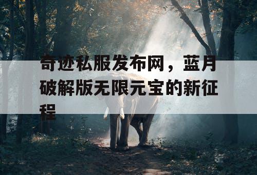 奇迹私服发布网，蓝月破解版无限元宝的新征程