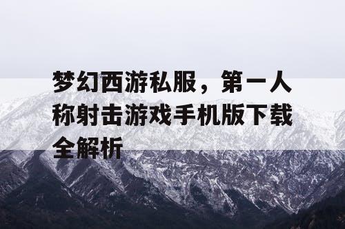 梦幻西游私服,第一人称射击游戏手机版下载全解析 梦幻西游私服,第一人称射击游戏手机版下载全解析
