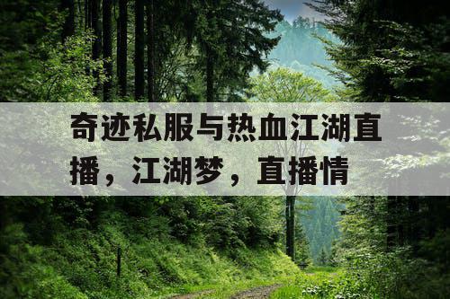 奇迹私服与热血江湖直播，江湖梦，直播情