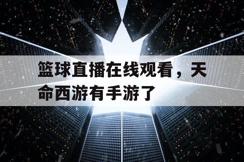 篮球直播在线观看，天命西游有手游了