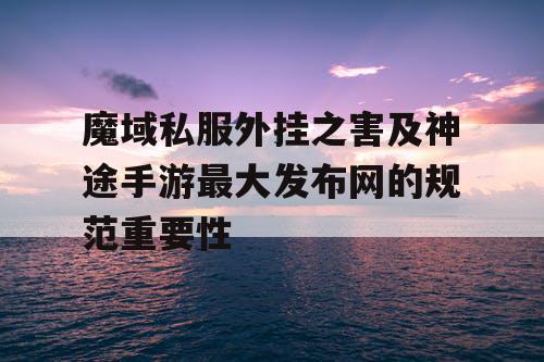 魔域私服外挂之害及神途手游最大发布网的规范重要性 魔域私服外挂之害及神途手游最大发布网的规范重要性