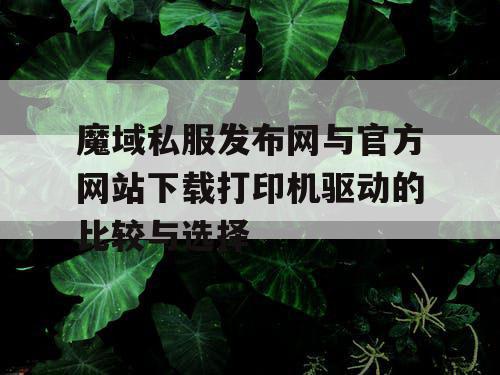 魔域私服发布网与官方网站下载打印机驱动的比较与选择 魔域私服发布网与官方网站下载打印机驱动的比较与选择
