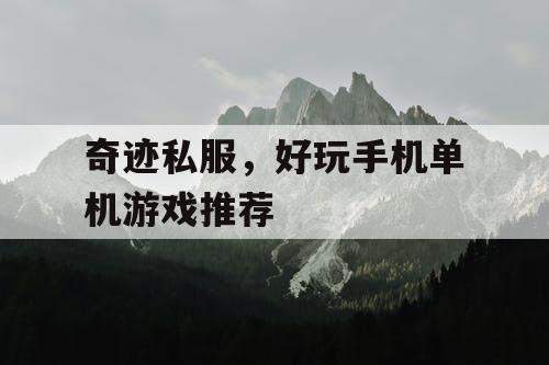 奇迹私服,好玩手机单机游戏推荐 奇迹私服,好玩手机单机游戏推荐