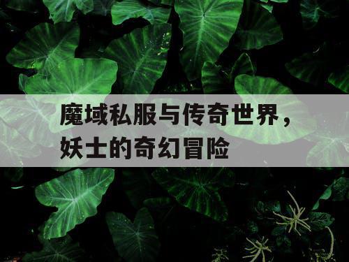 魔域私服与传奇世界，妖士的奇幻冒险
