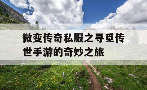 微变传奇私服之寻觅传世手游的奇妙之旅 微变传奇私服之寻觅传世手游的奇妙之旅