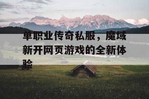 单职业传奇私服，魔域新开网页游戏的全新体验
