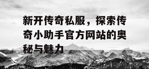 新开传奇私服，探索传奇小助手官方网站的奥秘与魅力