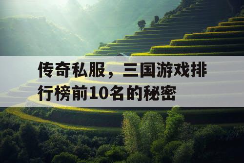 传奇私服,三国游戏排行榜前10名的秘密 传奇私服,三国游戏排行榜前10名的秘密