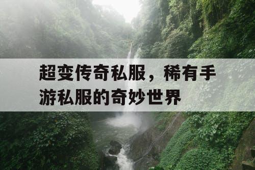 超变传奇私服，稀有手游私服的奇妙世界