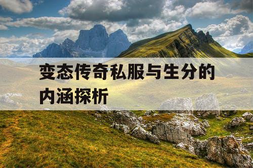 变态传奇私服与生分的内涵探析
