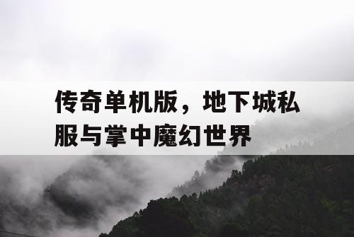 传奇单机版，地下城私服与掌中魔幻世界